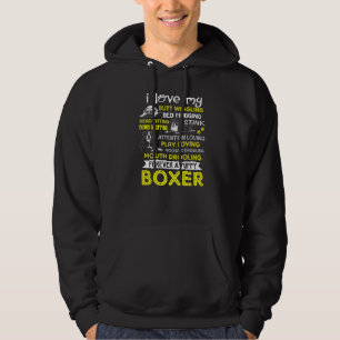 Veste À Capuche J'Aime Mon Chiot Boxer Butt Wiggling Funny Boxer D
