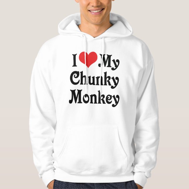 Veste À Capuche J'aime mon Chunky Monkey (Devant)