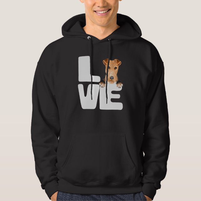 Veste À Capuche J'Aime Mon Fil Fox Terrier Chien (Devant)