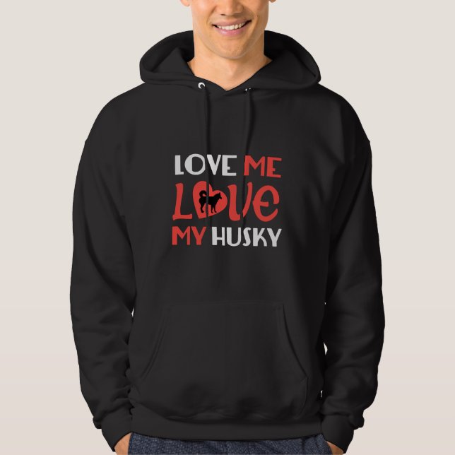 Veste À Capuche J'Aime Mon Husky (Devant)
