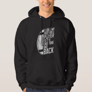 Veste À Capuche J'aime mon joueur de football jusqu'à la zone de b