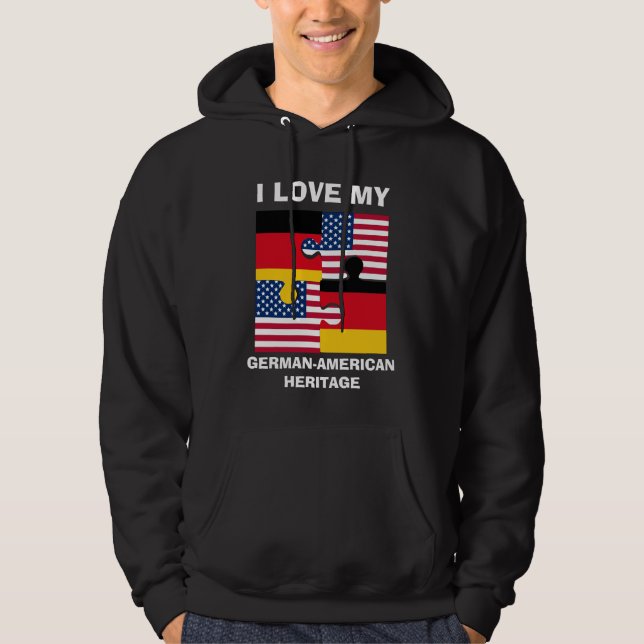 Veste À Capuche J'Aime Mon Patrimoine Allemand Américain (Devant)