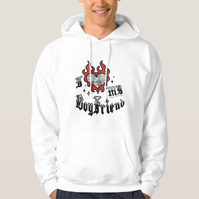 Veste À Capuche J'aime mon petit ami - Rouge - DingusDesign  (Devant)
