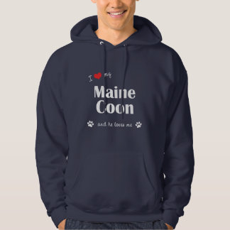 Veste À Capuche J'aime mon ragondin du Maine (le chat masculin)