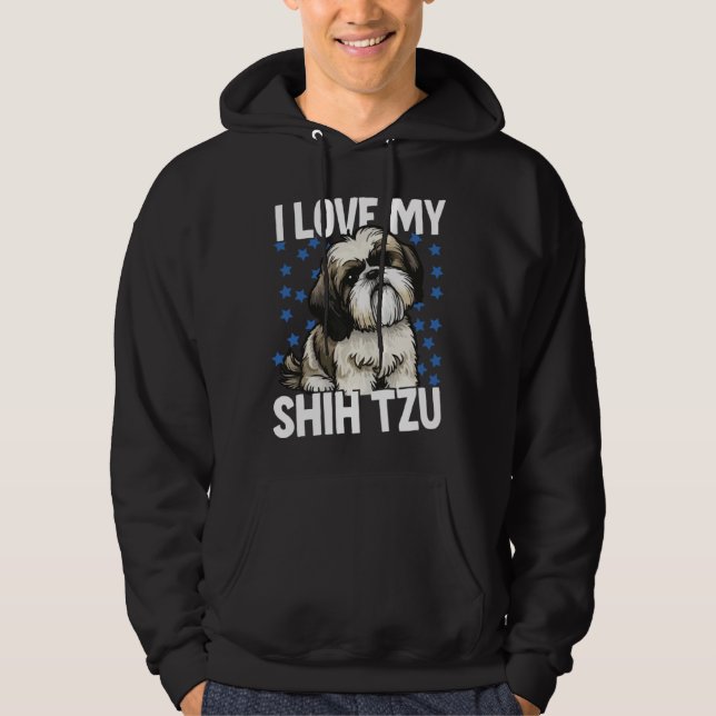 Veste À Capuche J'aime mon Shih Tzu (Devant)