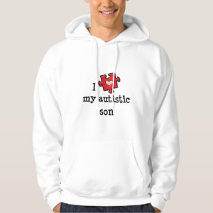 Veste À Capuche J'aime mon sweatshirt à capuchon de fils autiste
