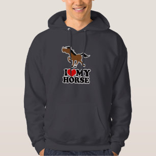 Veste À Capuche J'aime mon sweatshirt à capuchon gris-foncé de