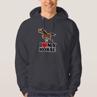 Veste À Capuche J'aime mon sweatshirt à capuchon gris-foncé de