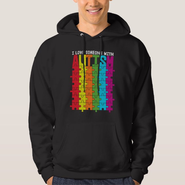 Veste À Capuche J'Aime Quelqu'Un Avec Autisme 34 (Devant)