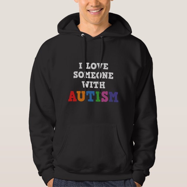 Veste À Capuche J'aime quelqu'un avec l'autisme (Devant)