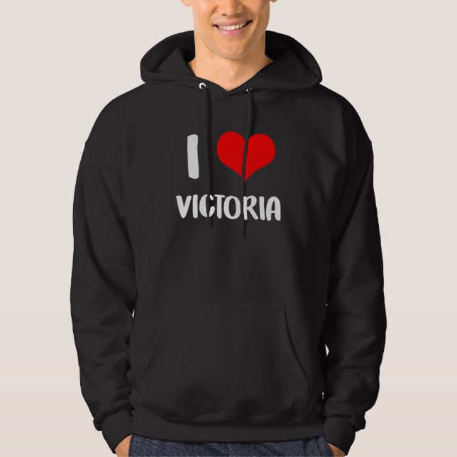 Veste À Capuche J'aime VICTORIA ma Saint-Valentin désolé mesdames  (Devant)