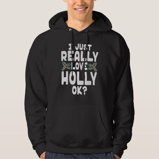Veste À Capuche J'aime vraiment beaucoup Holly   Feuille de houx (Devant)
