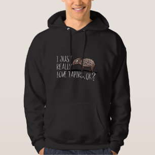 Veste À Capuche J'aime vraiment bébé tapirs OK Adorable dessin ani