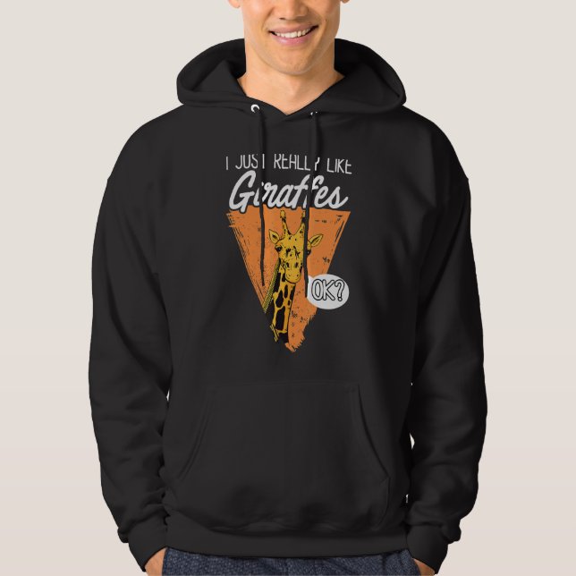 Veste À Capuche J'Aime Vraiment Les Giraffes Ok (Devant)