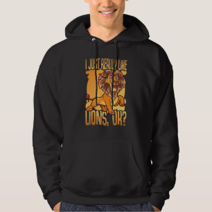Veste À Capuche J'Aime Vraiment Les Lions Ok Joli Lion Africain