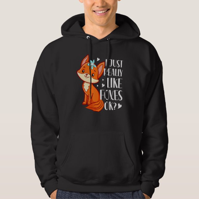 Veste À Capuche J'Aime Vraiment Les Renards (Devant)