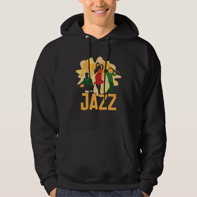 Veste À Capuche Jazz Musician Orchestra Saxophone Piano Trombone P (Devant)