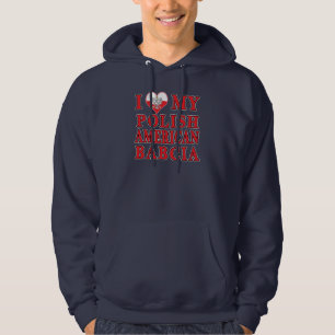 Veste À Capuche J'Coeur Mon Polonais Américain Babcia