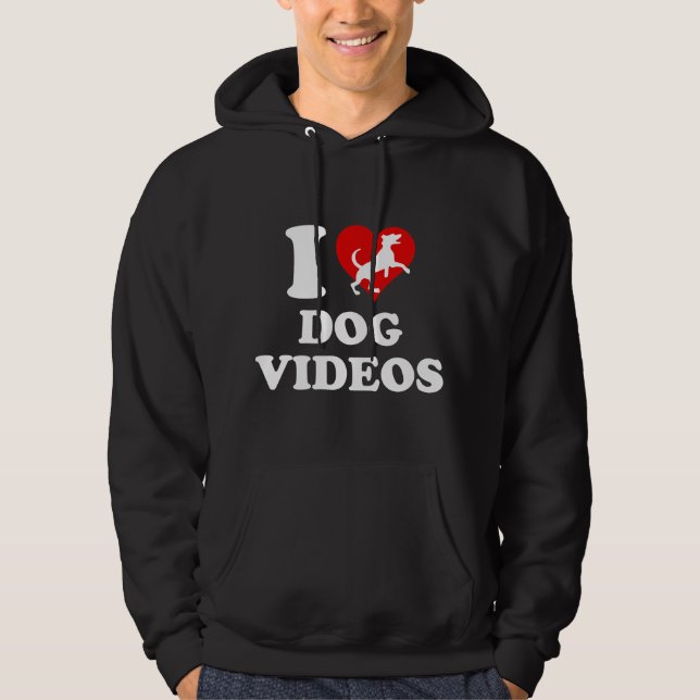 Veste À Capuche Je adore les vidéos de chiens (Devant)