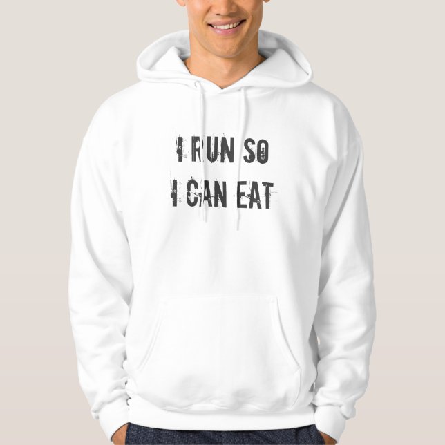 Veste À Capuche JE COURS ainsi je peux MANGER (Devant)