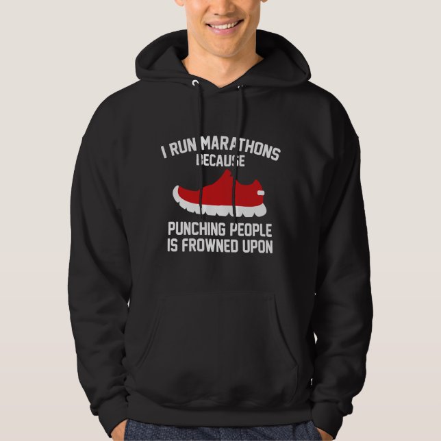 Veste À Capuche Je cours des marathons (Devant)