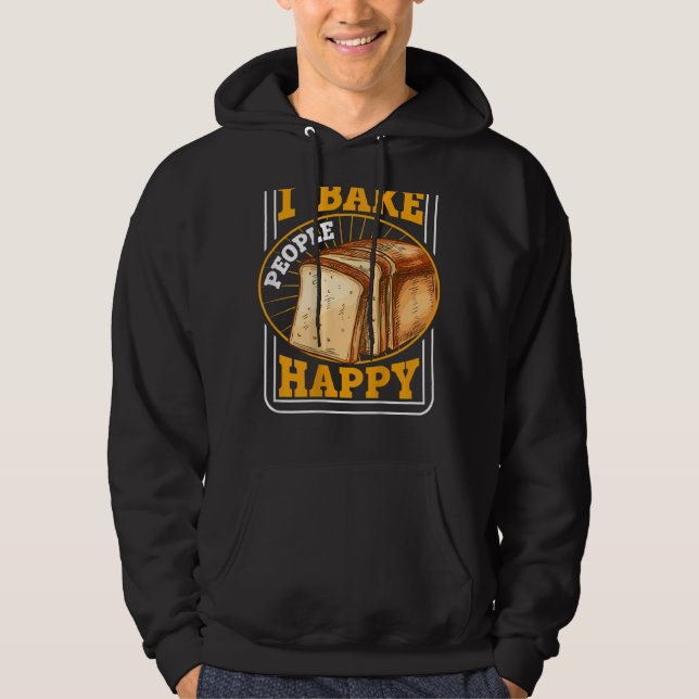 Veste À Capuche Je Cuis Les Gens Heureux Rétro-Pain Baking (Devant)