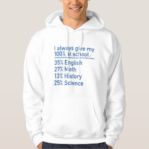 Veste À Capuche Je Donne Toujours Mon 100% À L'École