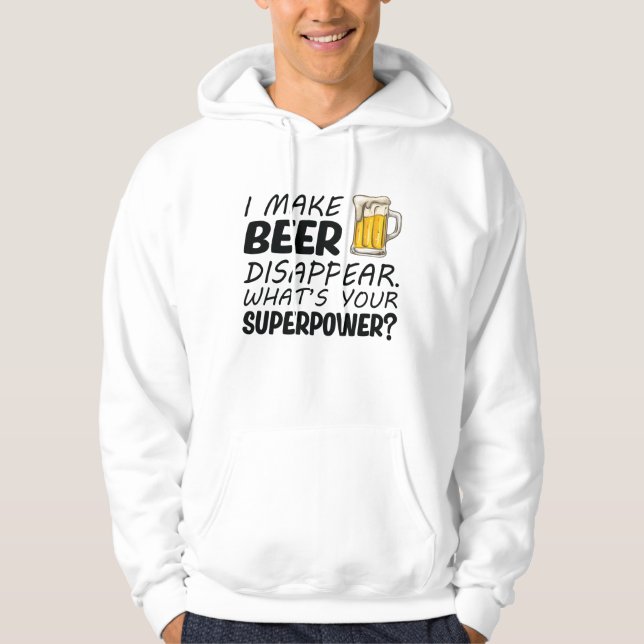 Veste À Capuche Je fais disparaître la bière (Devant)