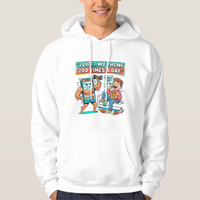 Veste À Capuche Je lève mon téléphone 200 fois par jour Citation d (Devant)