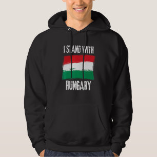 Veste À Capuche Je Me Tiens Avec Le Drapeau Hongrois Hongrie