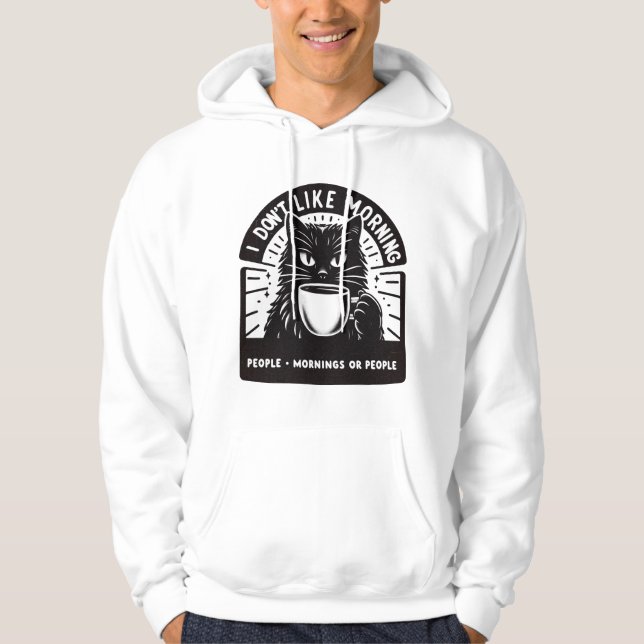 Veste À Capuche Je n'aime pas le matin (Devant)