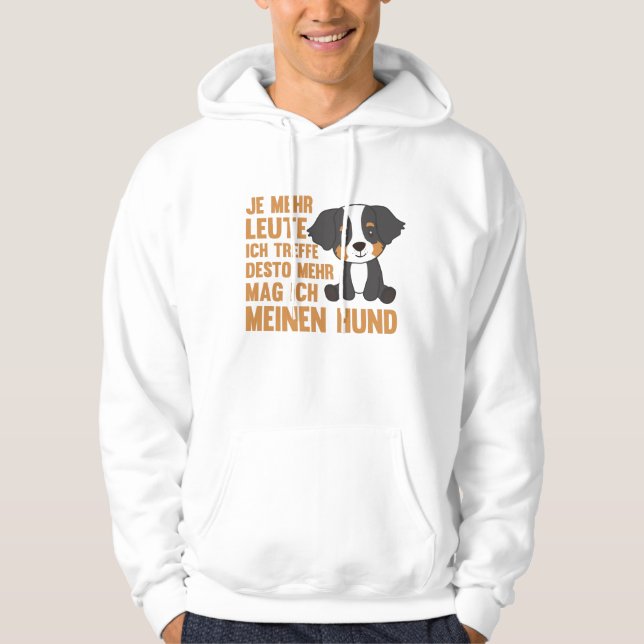Veste À Capuche Je n'aime pas les gens, juste mon chien (Devant)