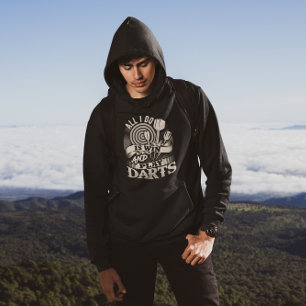 Veste À Capuche Je ne fais que gagner et jouer des fléchettes - Ch