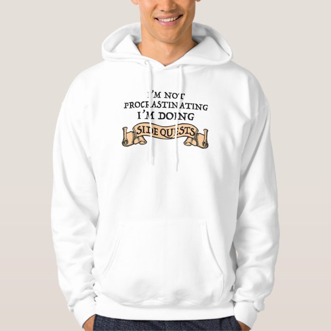 Veste À Capuche Je ne procrastine pas - Je fais des quêtes seconda (Devant)