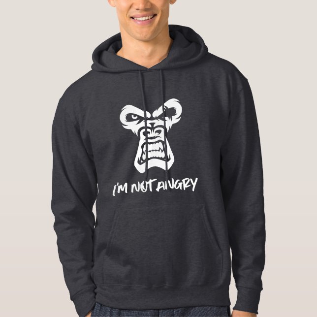 Veste À Capuche Je ne suis pas en colère, le singe (Devant)