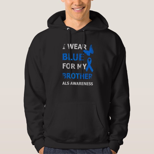 Veste À Capuche Je Porte Du Bleu Pour Mon Ruban Frère (Devant)