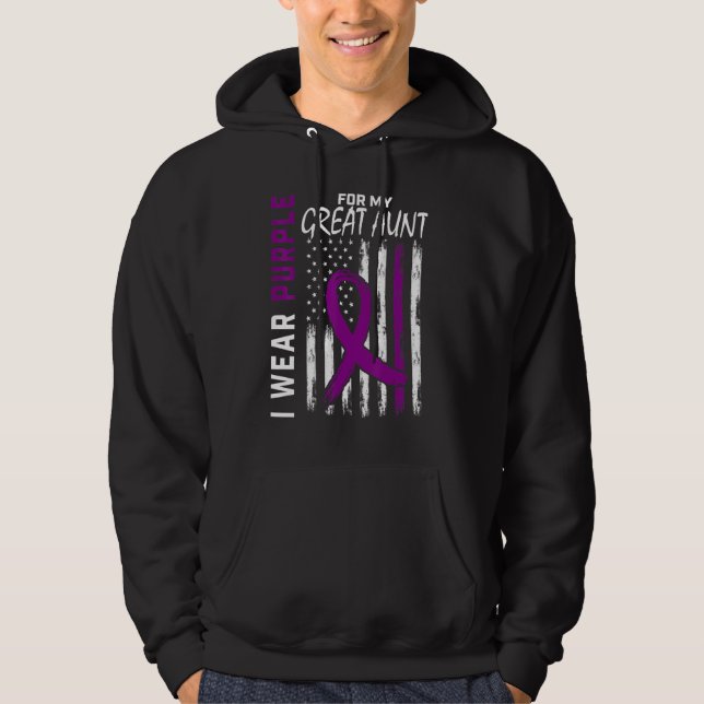 Veste À Capuche Je porte du violet pour la sensibilisation à l'épi (Devant)