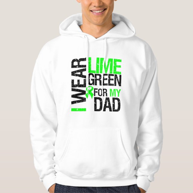 Veste À Capuche Je porte le ruban de vert de chaux pour mon (Devant)