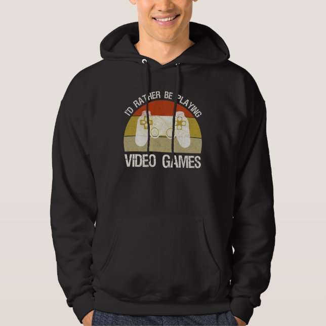 Veste À Capuche Je préfère jouer aux jeux vidéo (Devant)