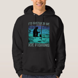 Veste À Capuche Je préfère la pêche sur glace rétro vintage