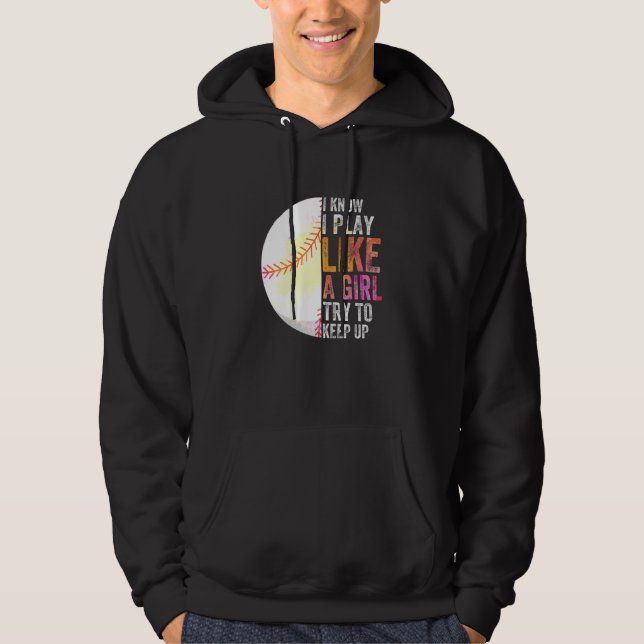 Veste À Capuche Je Sais Que Je Joue Comme Une Fille Essayant De Co (Devant)