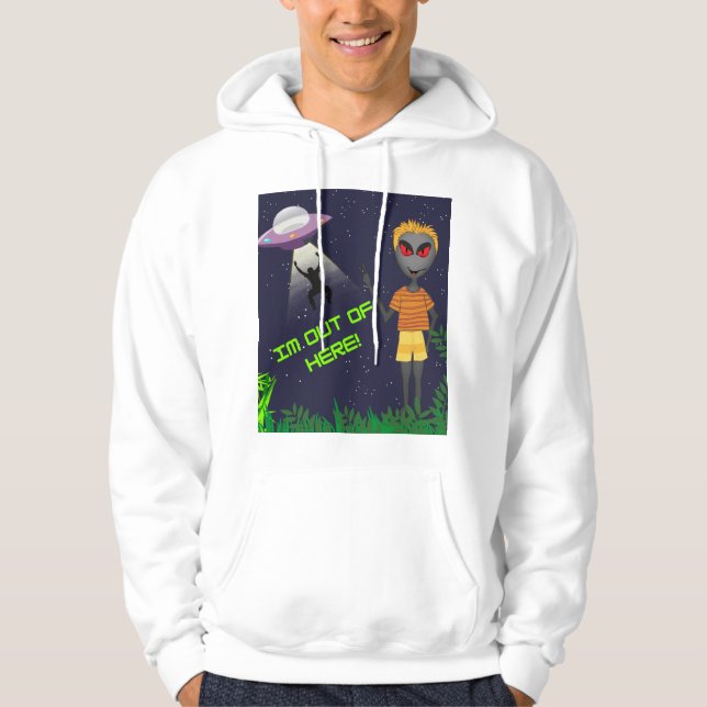 Veste À Capuche Je sors d'ici alien et humain (Devant)