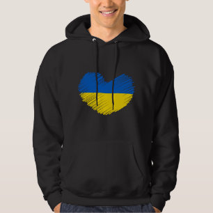 Veste À Capuche Je suis avec l'Ukraine Cœur Drapeau ukrainien Cœur