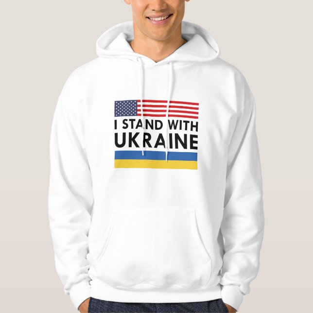 Veste À Capuche Je Suis Avec Ukraine USA (Devant)