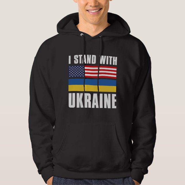 Veste À Capuche Je Suis Avec Ukraine USA (Devant)