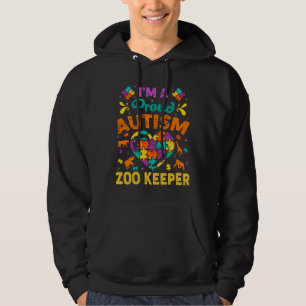Veste À Capuche Je Suis Fier Autisme Zoo Keeper Aimer Coeur Autism