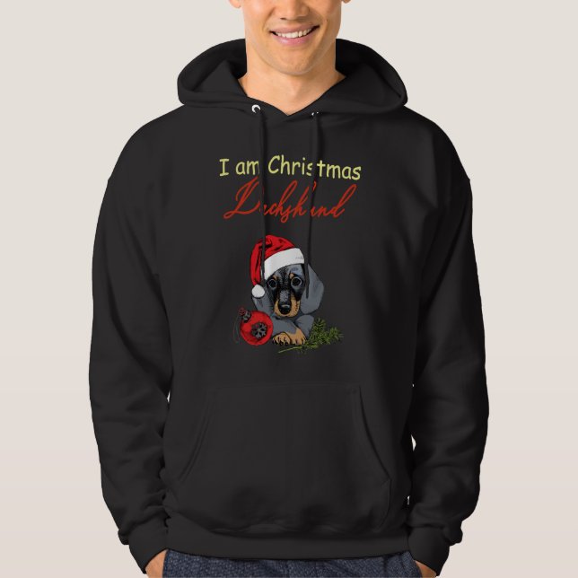 Veste À Capuche Je suis le chien de Noël Dachshund (Devant)