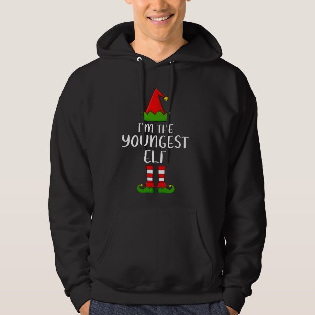 Veste À Capuche Je suis le plus jeune Elf Christm (Devant)