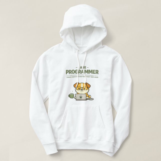 Veste À Capuche Je Suis Programmeur Bip Boop Drôle (Design devant)