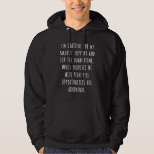 Veste À Capuche Je suis reconnaissant pour le soutien de mes paren
